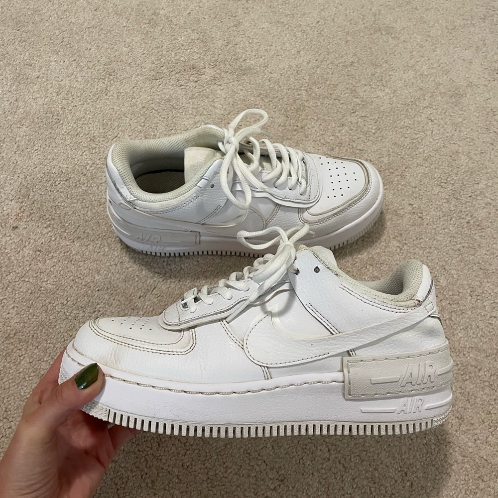 Nike Air Force 1 Shadow AF1. All white. Size 8 women’s.